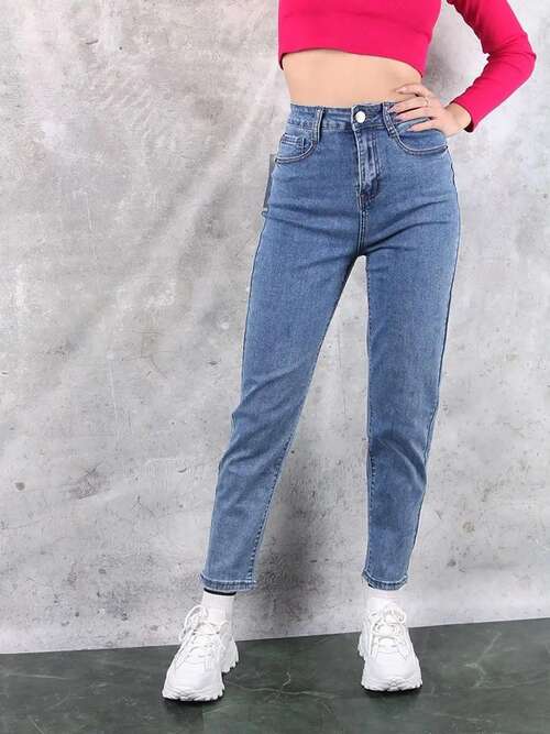 Джинсы укороченные мом бананы, фото 1