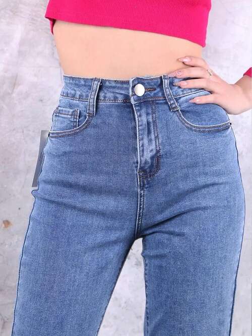 Джинсы укороченные мом бананы, фото 2