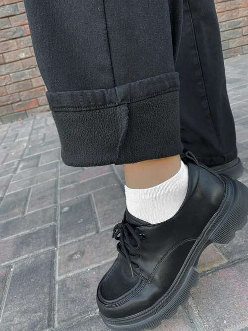 Джинсы багги утепленные широкие, фото 2