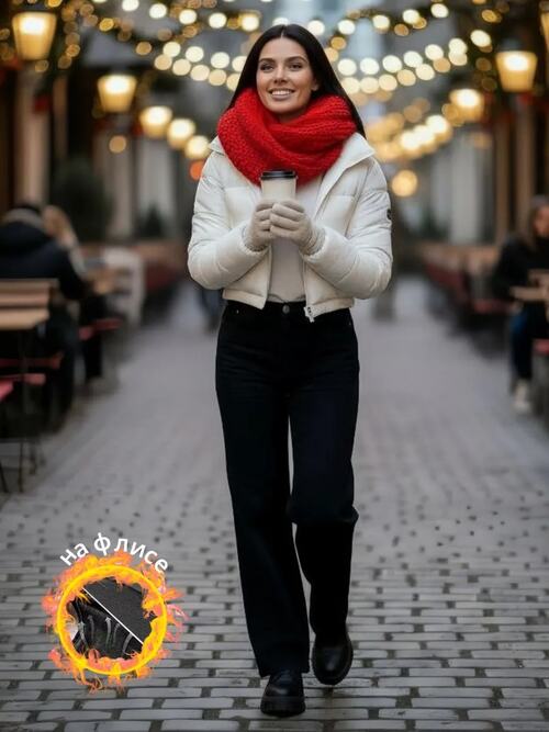 Джинсы женские трубы на флисе Уценка, фото 1