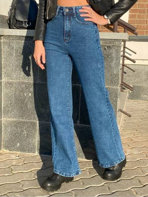 Джинсы трубы широкие палаццо прямые, фото 1