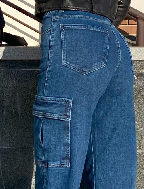 Джинсы трубы карго с карманами, фото 2