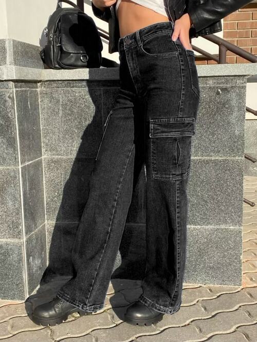 Джинсы трубы карго с карманами, фото 2