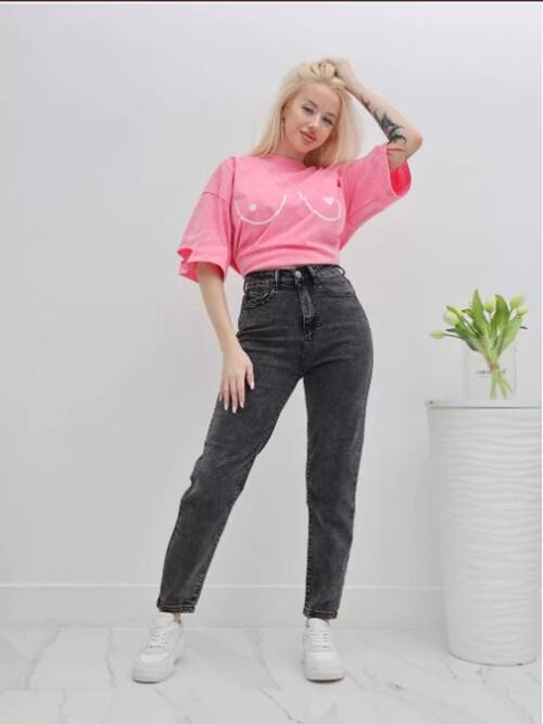 Джинсы момы укороченные, фото 1