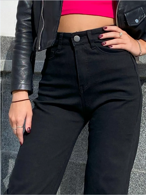 Джинсы трубы на флисе теплые, фото 2