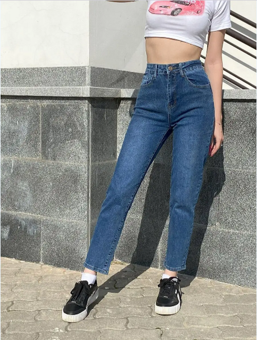 Джинсы укороченные мом бананы, фото 1