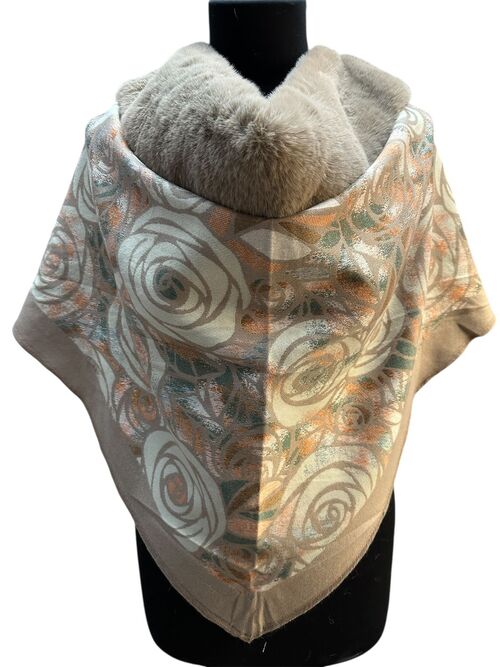 Платок-накидка с мехом, фото 2