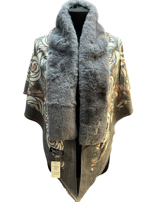 Платок-накидка с мехом, фото 1