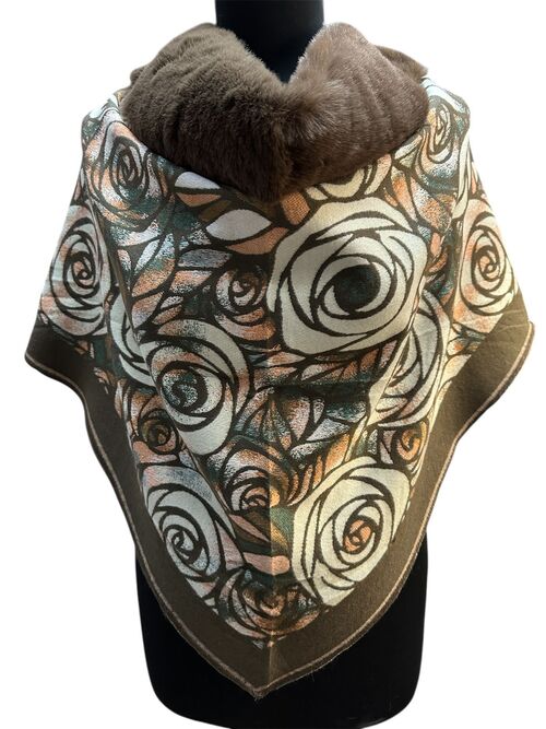 Платок-накидка с мехом, фото 2