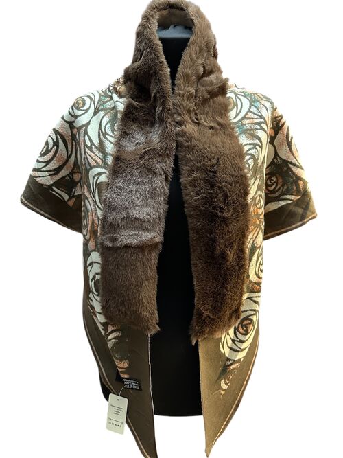 Платок-накидка с мехом, фото 1