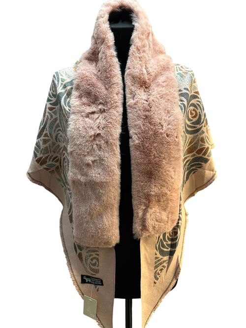 Платок-накидка с мехом, фото 1