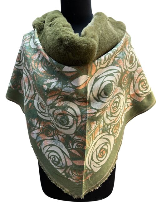 Платок-накидка с мехом, фото 1